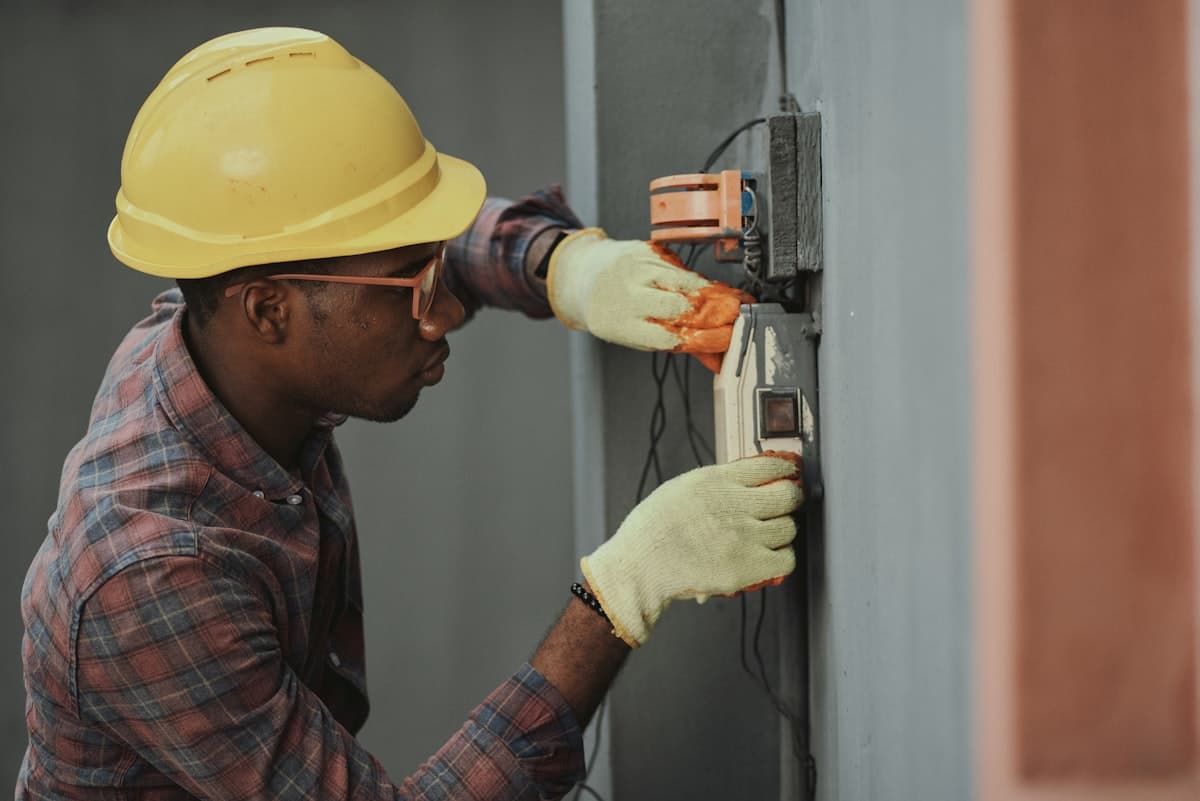 Contractor reviewing invoices on the job site